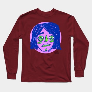 Baby Purple sketchy face Long Sleeve T-Shirt